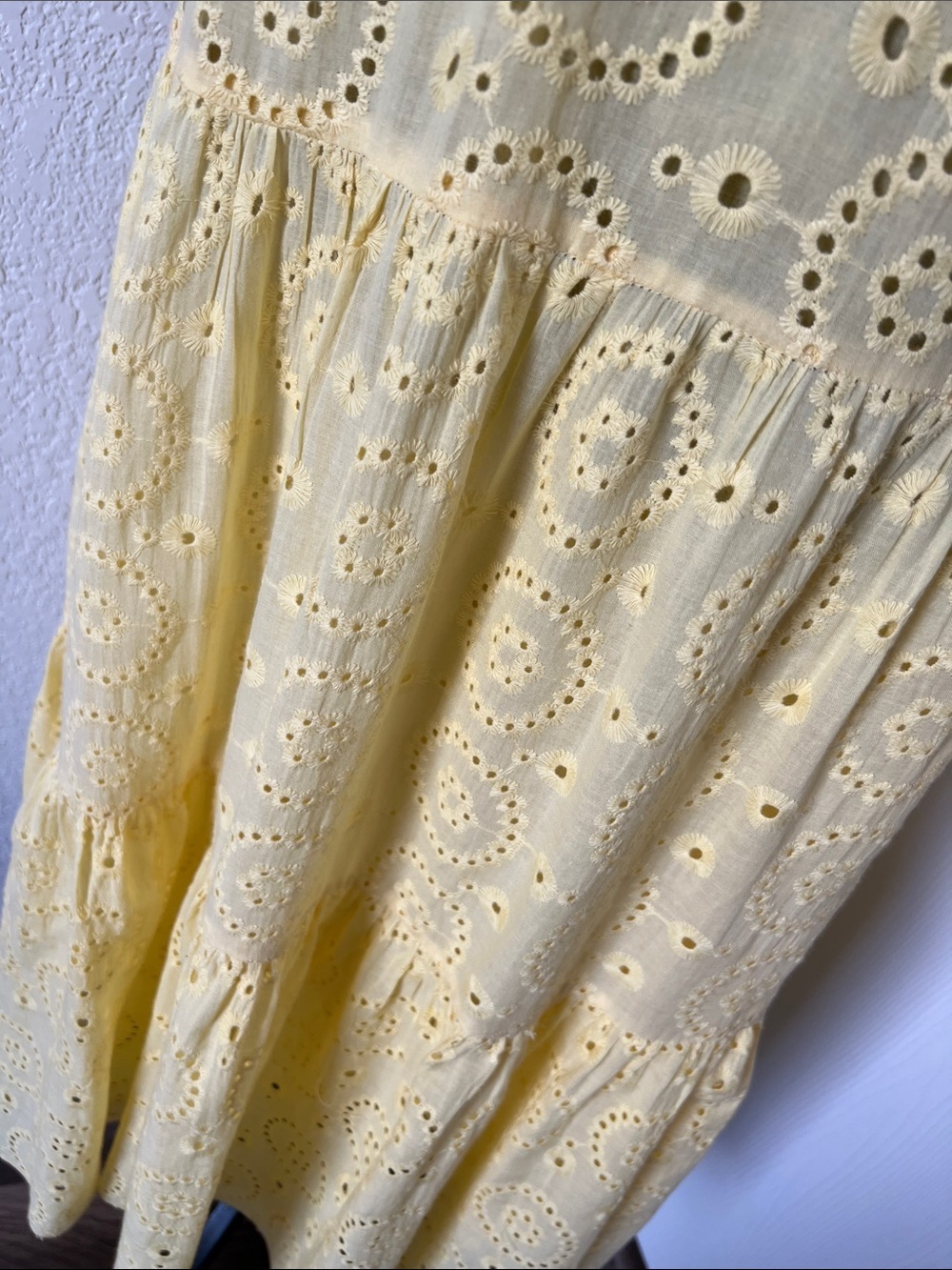 Fashion Nova Yellow Eyelet Ruffle Maxi Dress - Picture 5 of 11